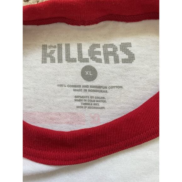 The Killers Imploding The Mirage 2022 Tour Ringer T-shirt XL White Red Cotton - Picture 8 of 9